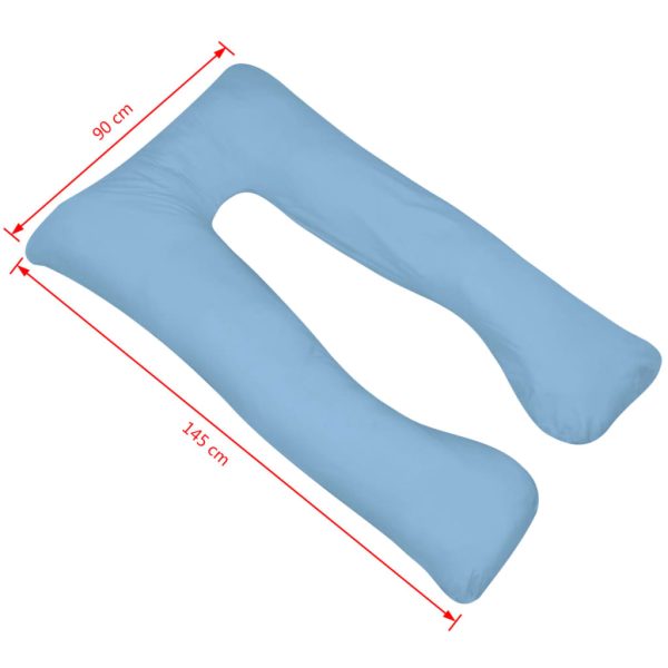 Almofada de gravidez 90x145 cm, azul claro - Image 4