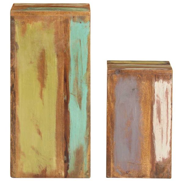 Suportes para plantas 2 pcs madeira recuperada maciça - Image 3