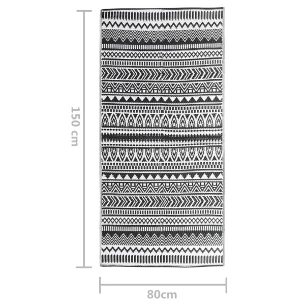 Tapete de exterior 80x150 cm PP preto - Image 6