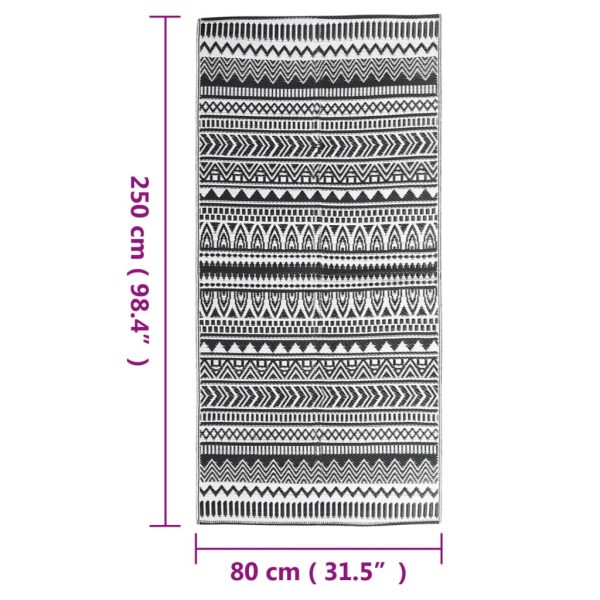 Tapete de exterior 80x250 cm PP preto - Image 6