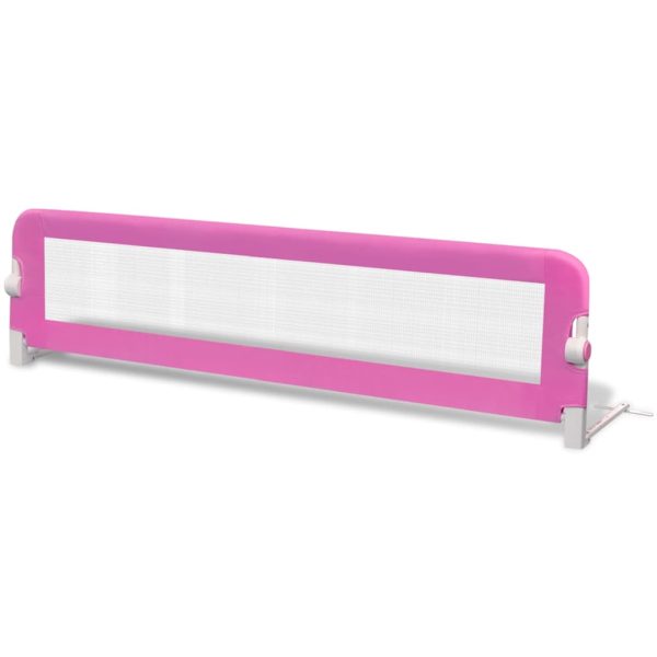 Barra de segurança para cama de criança 2 pcs 150x42 cm rosa - Image 2